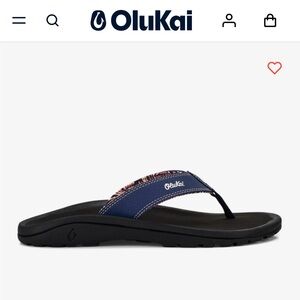 OluKai Navy and Black Sandals